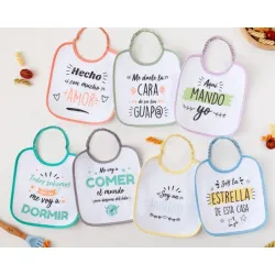 Kiokids Set de 7 baberos semanales con frases divertidas