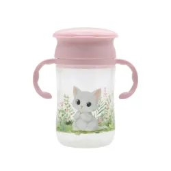 Kiokids Taza de aprendizaje con asas 330 ml Rosa