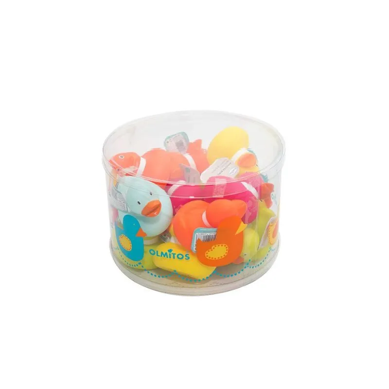 Olmitos Bote de 16 Patitos de Colores | Juguetes de Baño