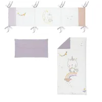Bimbidreams Unicornio Edredón + Protector + Cojines Cuna 70x140 cm