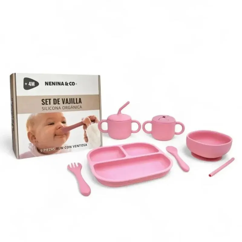 Nenina & Co Vajilla BLW de Silicona con Ventosas – 9 Piezas