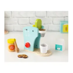 Cafetera de madera con accesorios Kiokids