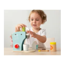Cafetera de madera con accesorios Kiokids