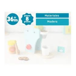 Cafetera de madera con accesorios Kiokids