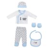 Set regalo de bebé 5 piezas I Love Mama Papa Azul