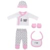 Set regalo de bebé 5 piezas I Love Mama Papa Rosa