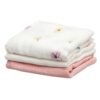 Pack 3 Muselinas Bambú 70X70cm Kiokids Flores Rosa