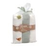 Pack 3 Muselinas Bambú 70X70cm Kiokids Pajaritos Sage Verde