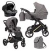 Kunert Lazzio Premium Cochecito tres piezas Chasis Oro