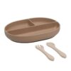 Kiokids Vajilla de Silicona 3 piezas Beige
