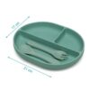Kiokids Vajilla de Silicona 3 piezas Menta