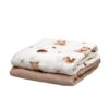 Set de 2 muselinas Bamboo Kiokids Beige