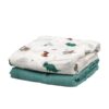 Set de 2 muselinas Bamboo Kiokids Menta
