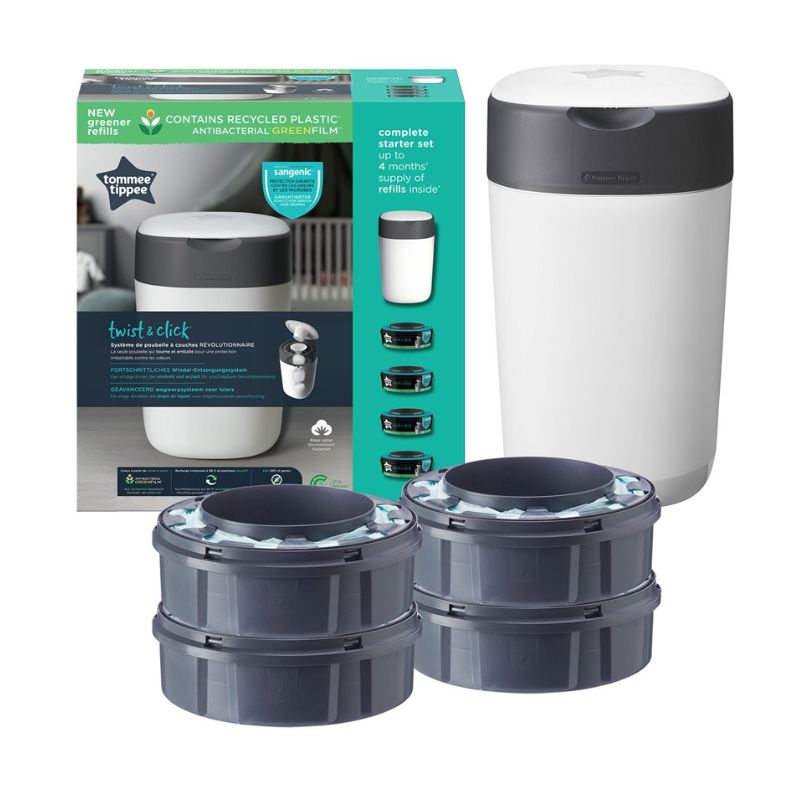 Tommee Tippee Contenedor de pañales Twist & Click + 4 Recambios