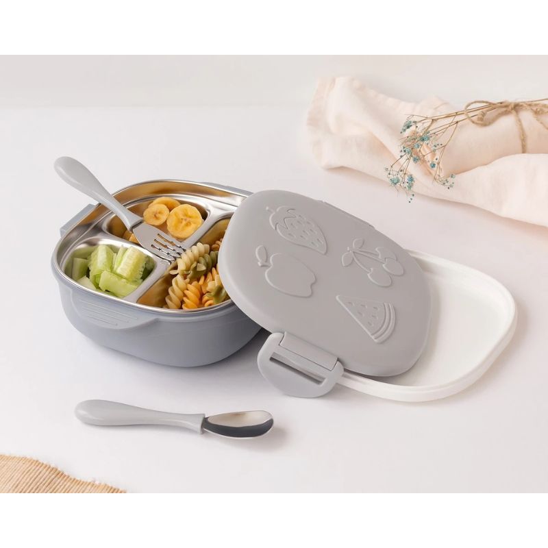 Kiokids Caja almuerzo cuadrado acero inoxidable